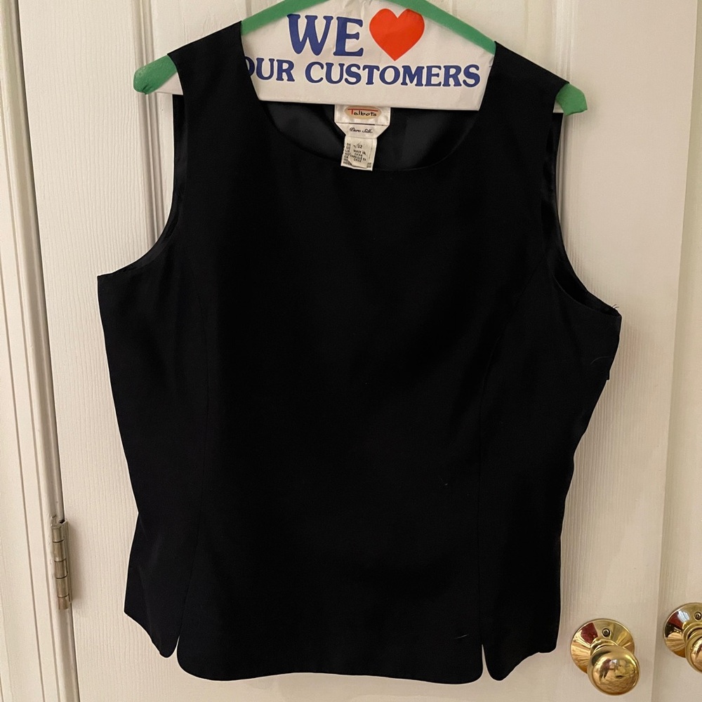 Talbots Black Silk Sleeveless Top